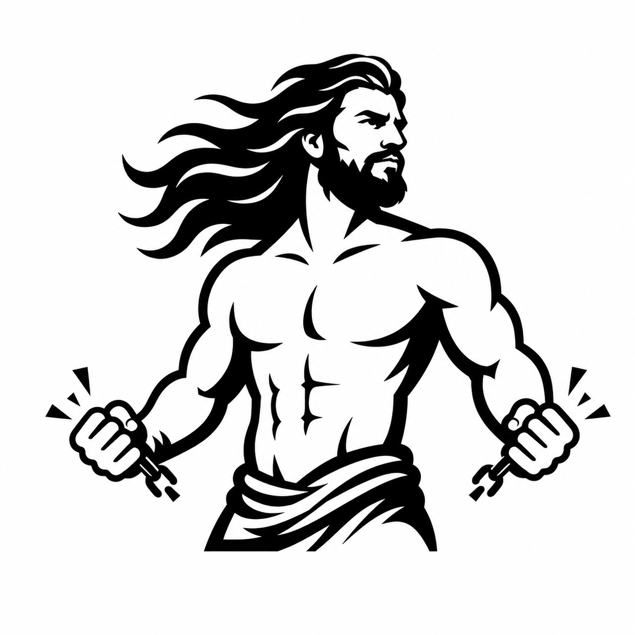 Samson breaking chains